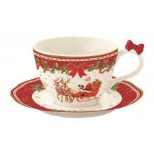 Чаша за кафе и чай 240мл с чинийка Christmas Heritage
